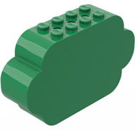 Lego kostka 8x2x4, zelená (621428)